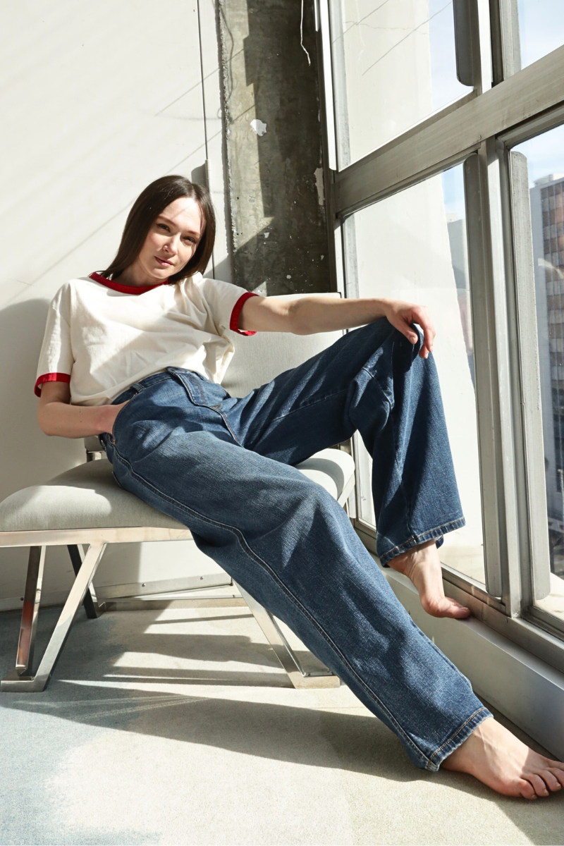 Relaxed High Rise Palazzo Jeans - P's One-Stop Shop 