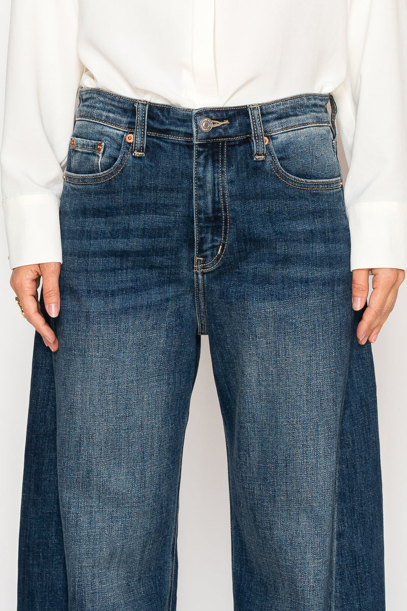 Relaxed Tapered Dark Wash Barrel Jeans - P's One-Stop Shop 