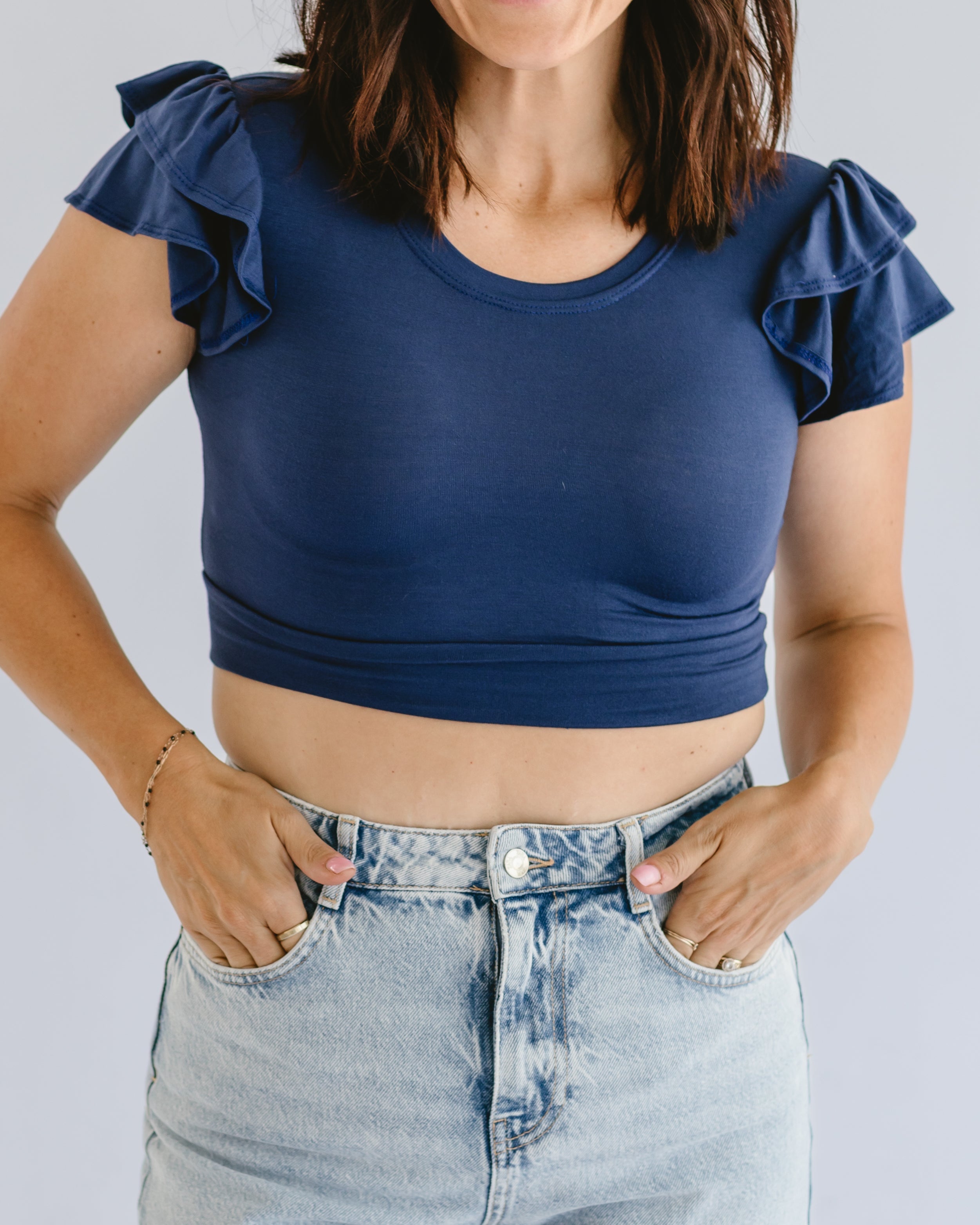 Ruffle Sleeve Halftee - P's One-Stop Shop 