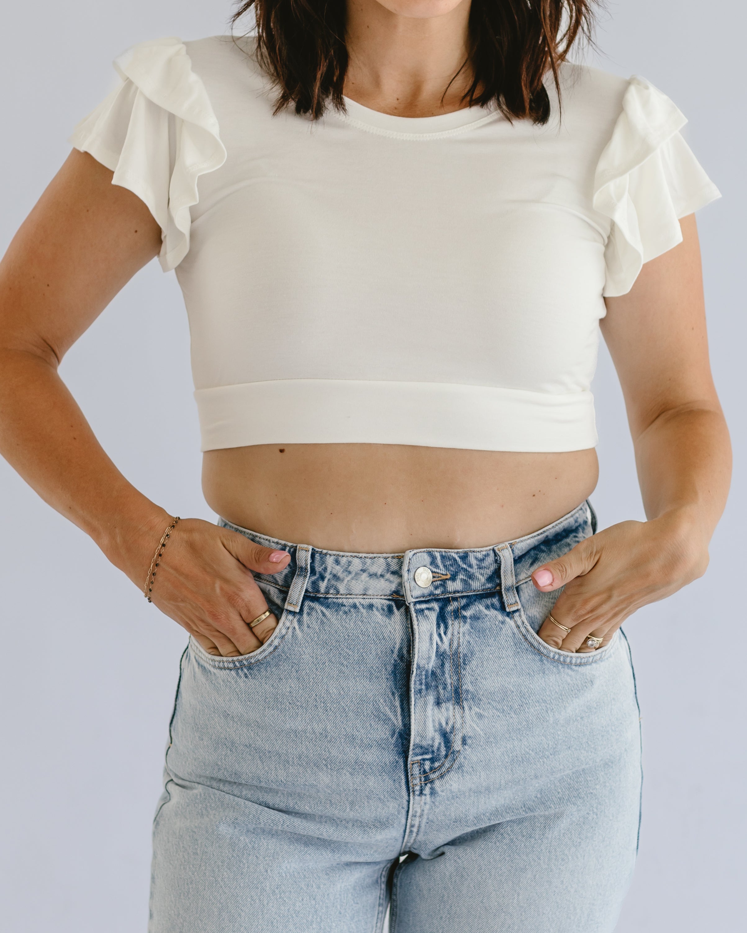 Ruffle Sleeve Halftee - P's One-Stop Shop 