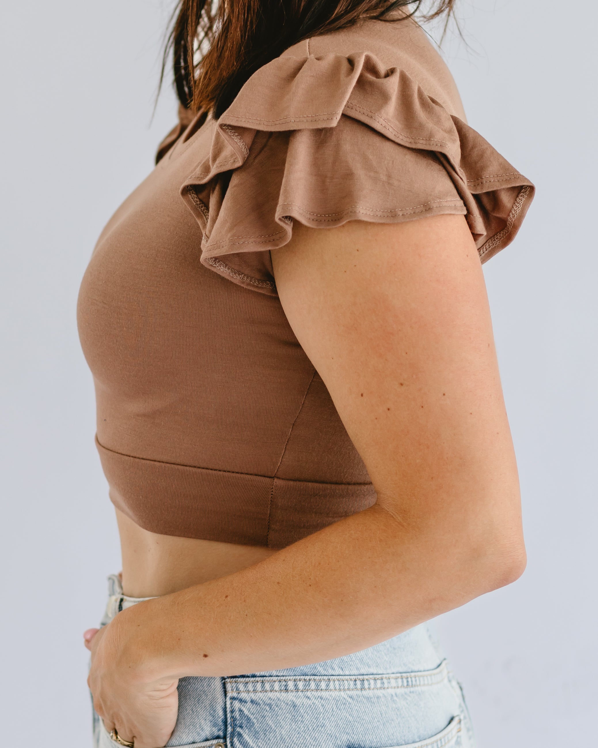 Ruffle Sleeve Halftee - P's One-Stop Shop 