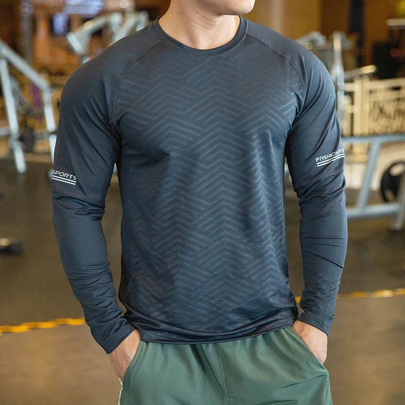 T-shirt da allenamento a compressione da uomo ad asciugatura rapida