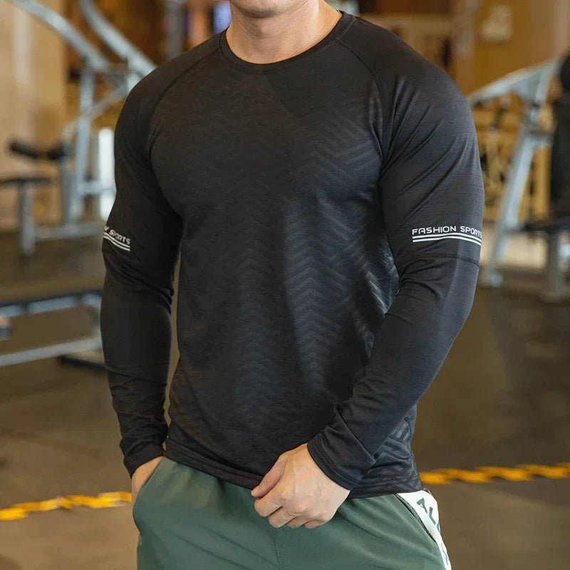 T-shirt da allenamento a compressione da uomo ad asciugatura rapida