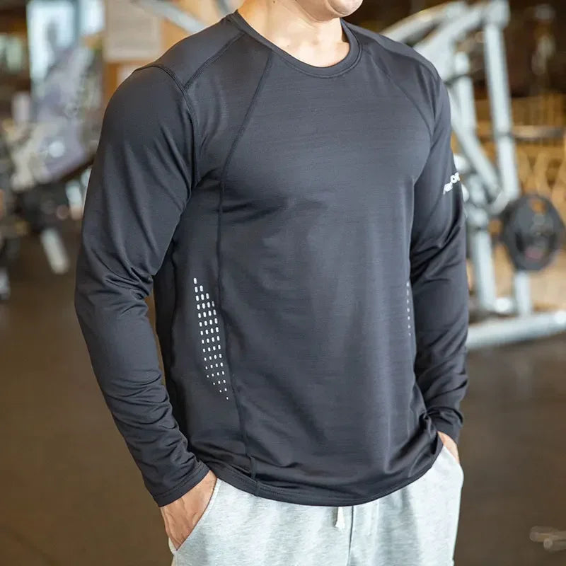 T-shirt da allenamento a compressione da uomo ad asciugatura rapida