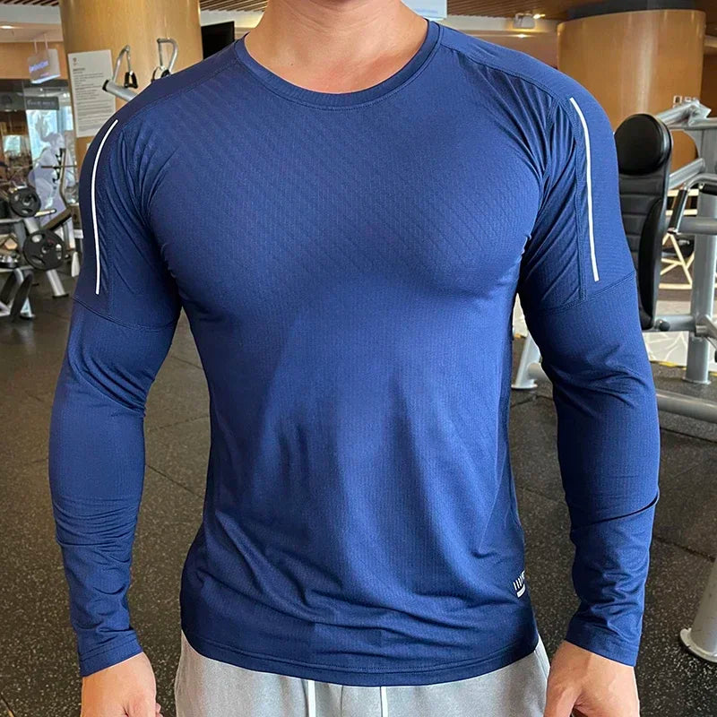 T-shirt da allenamento a compressione da uomo ad asciugatura rapida