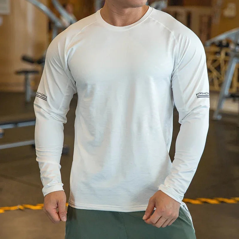 T-shirt da allenamento a compressione da uomo ad asciugatura rapida