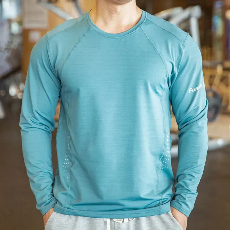 T-shirt da allenamento a compressione da uomo ad asciugatura rapida