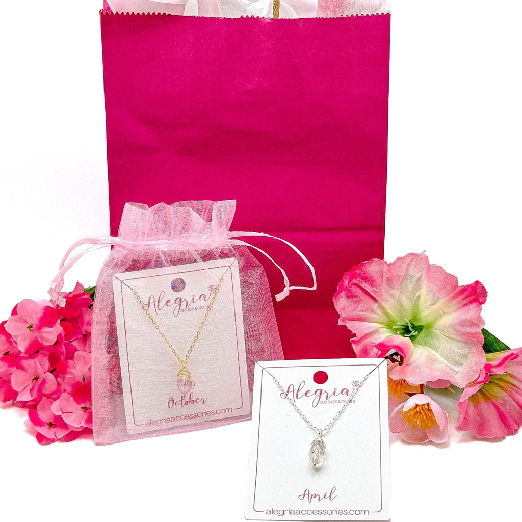 Silver Birthstone necklace - P's One-Stop Shop 