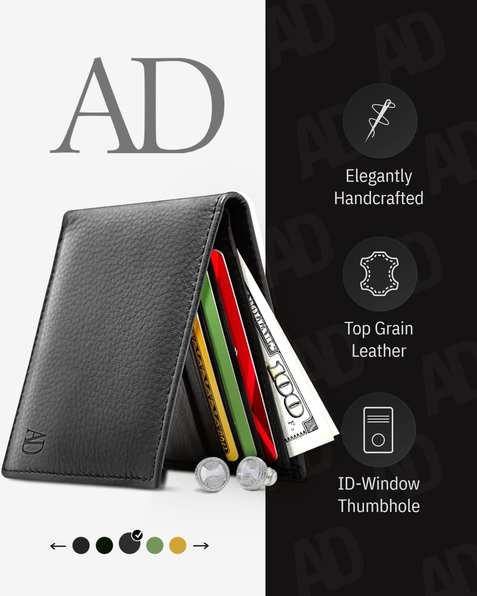 Slim Bifold Wallet With ID Window - P's One-Stop Shop 