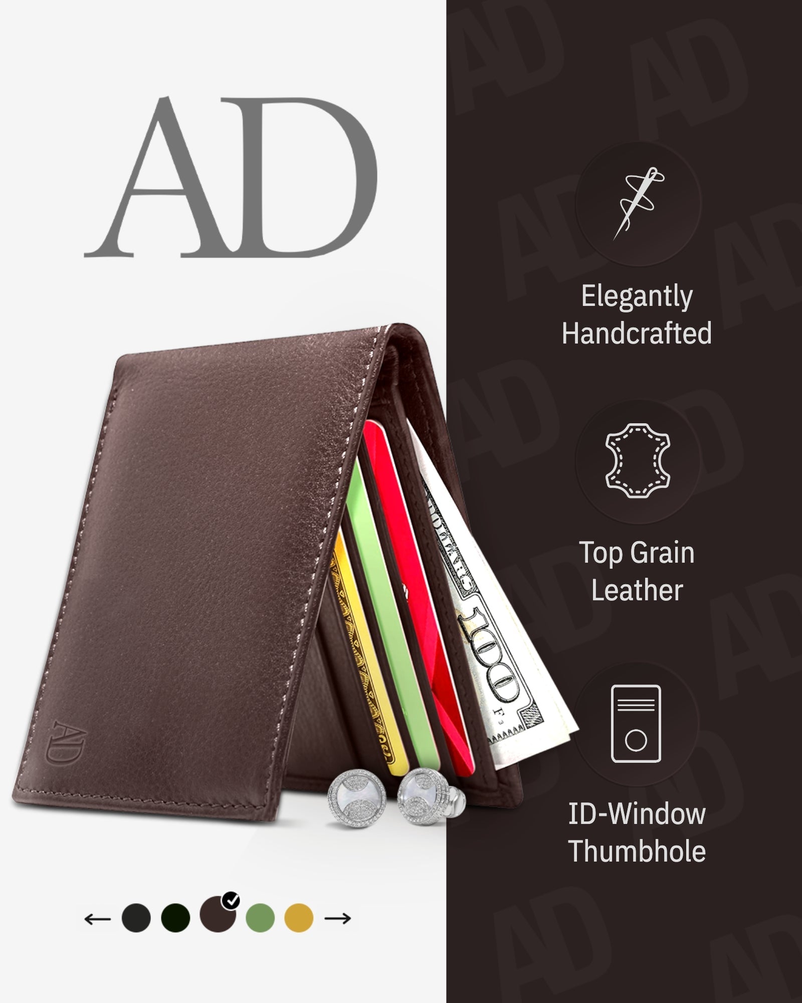 Slim Bifold Wallet With ID Window - P's One-Stop Shop 