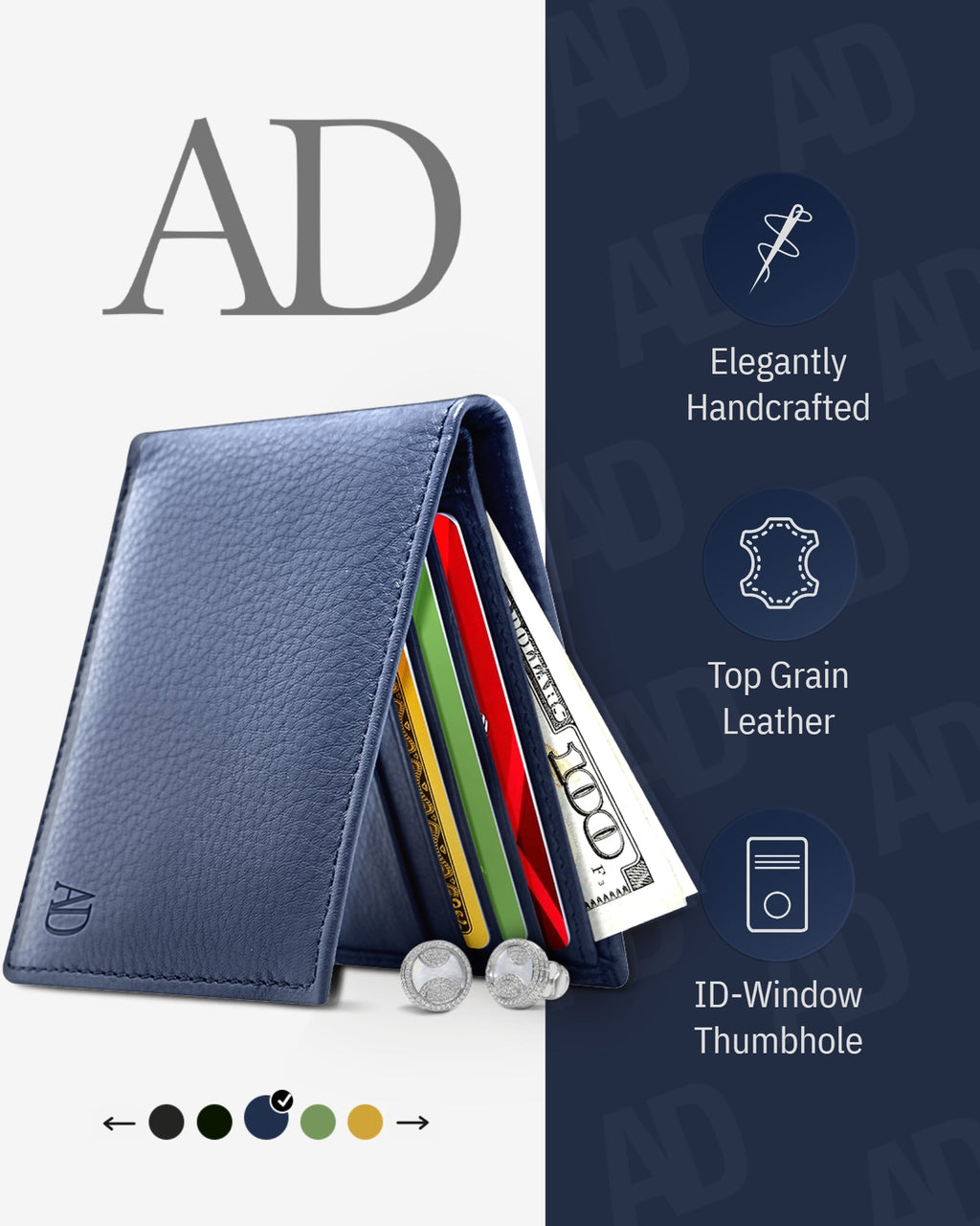 Slim Bifold Wallet With ID Window - P's One-Stop Shop 