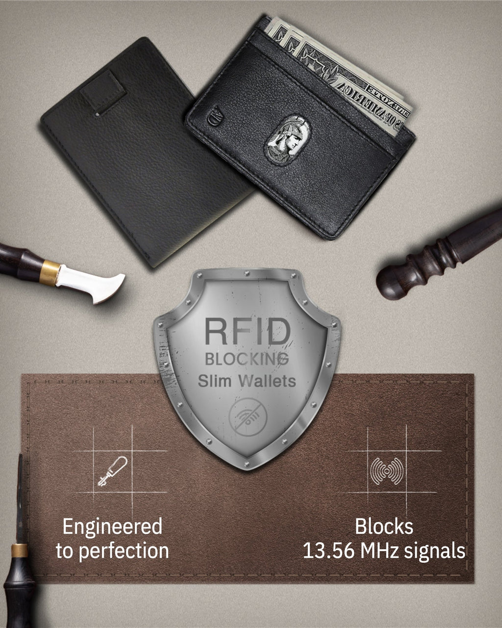 Slim Bifold Wallet With Pull Strap - P's One-Stop Shop 