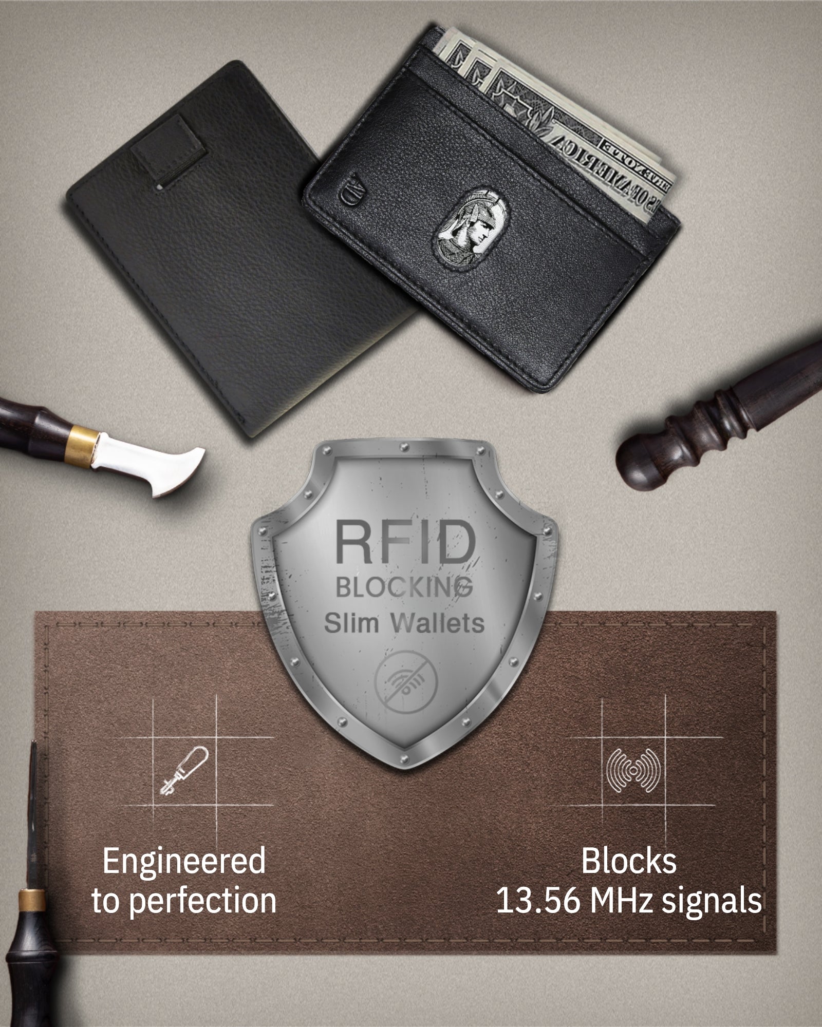 Slim Bifold Wallet With Pull Strap - P's One-Stop Shop 