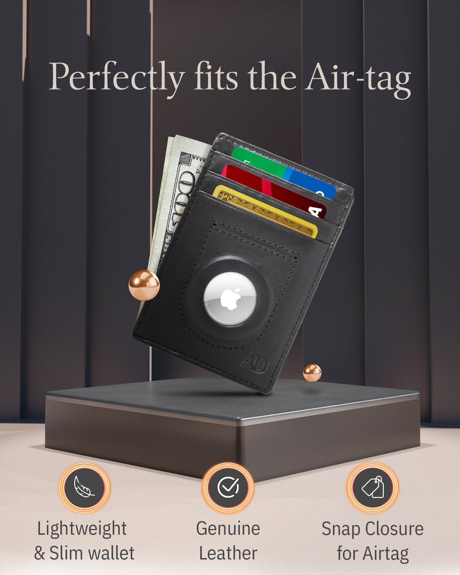 Slim Card Holder With Air Tag Holder - P's One-Stop Shop 
