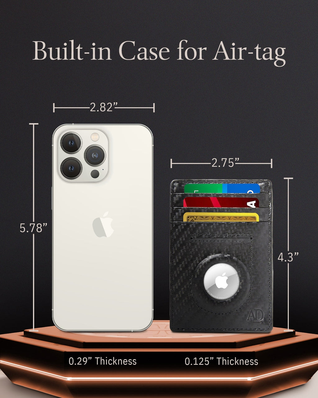 Slim Card Holder With Air Tag Holder - P's One-Stop Shop 