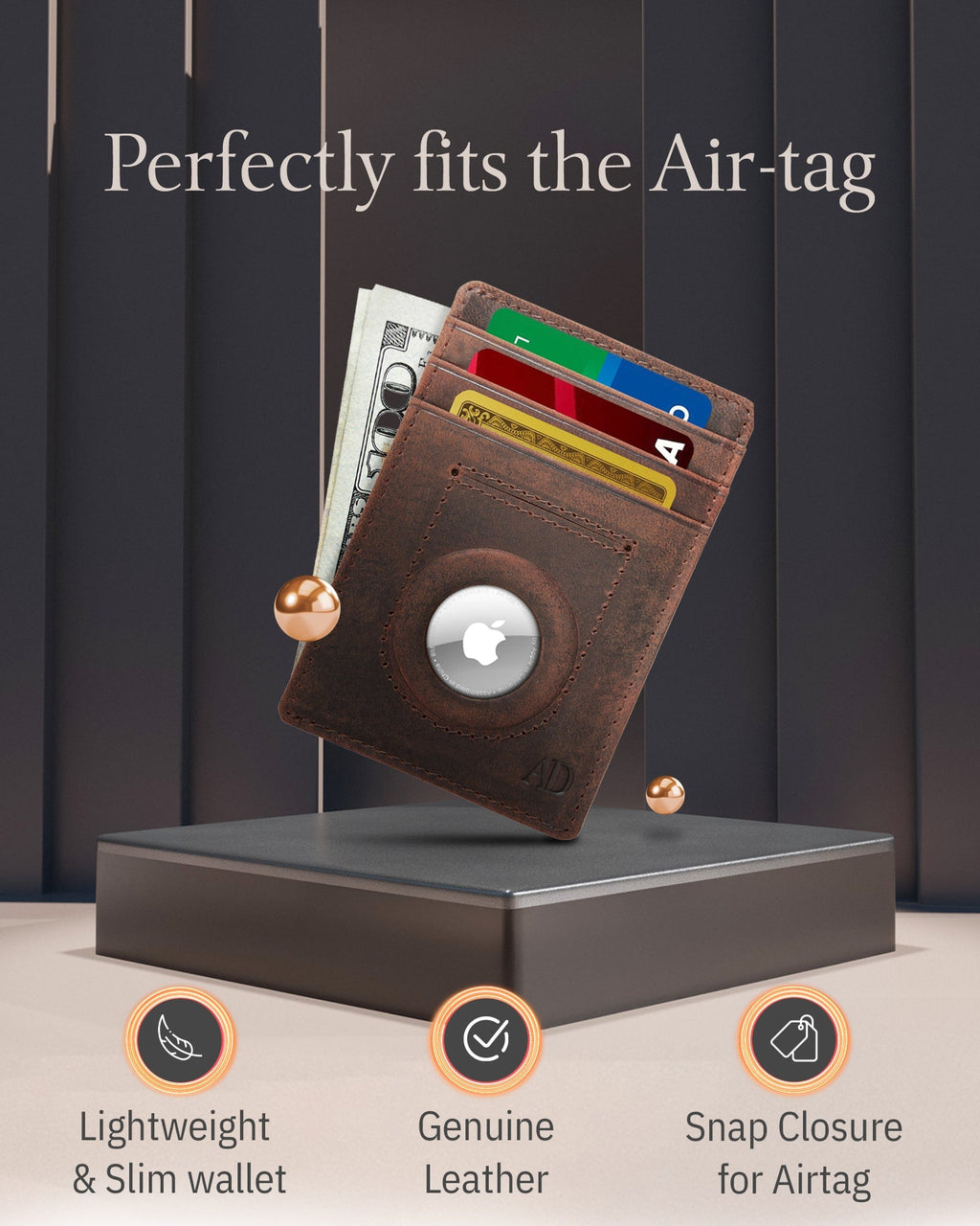 Slim Card Holder With Air Tag Holder - P's One-Stop Shop 