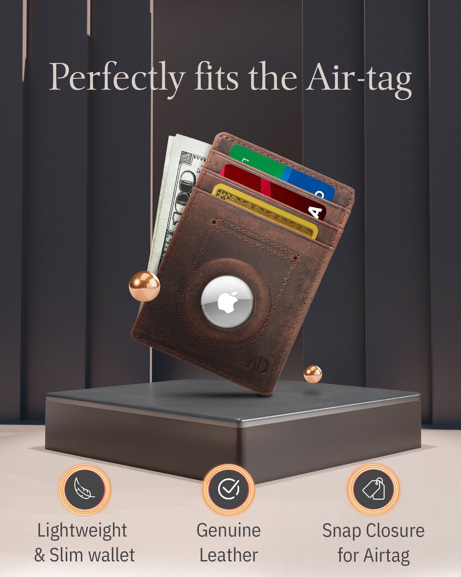 Slim Card Holder With Air Tag Holder - P's One-Stop Shop 