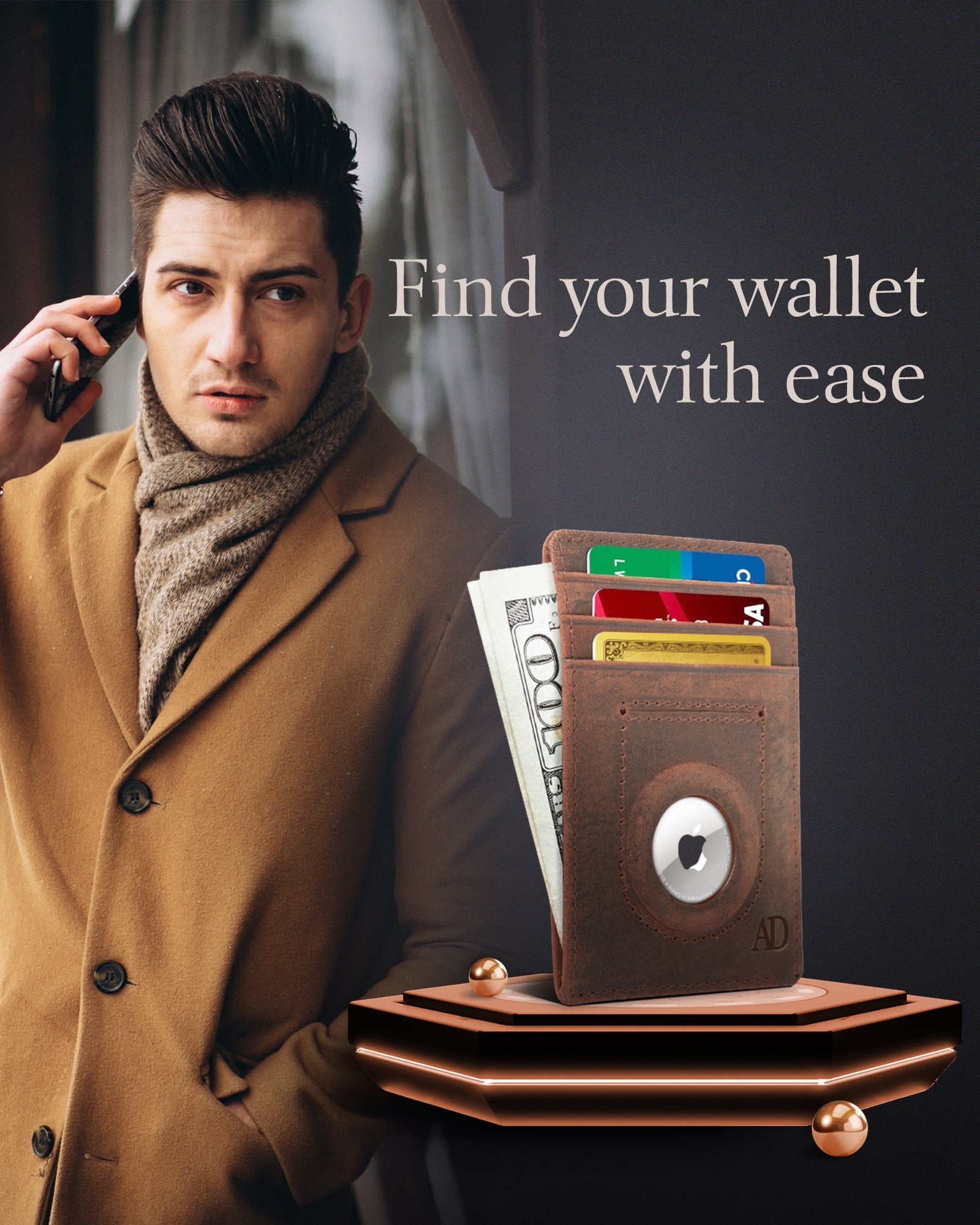 Slim Card Holder With Air Tag Holder - P's One-Stop Shop 