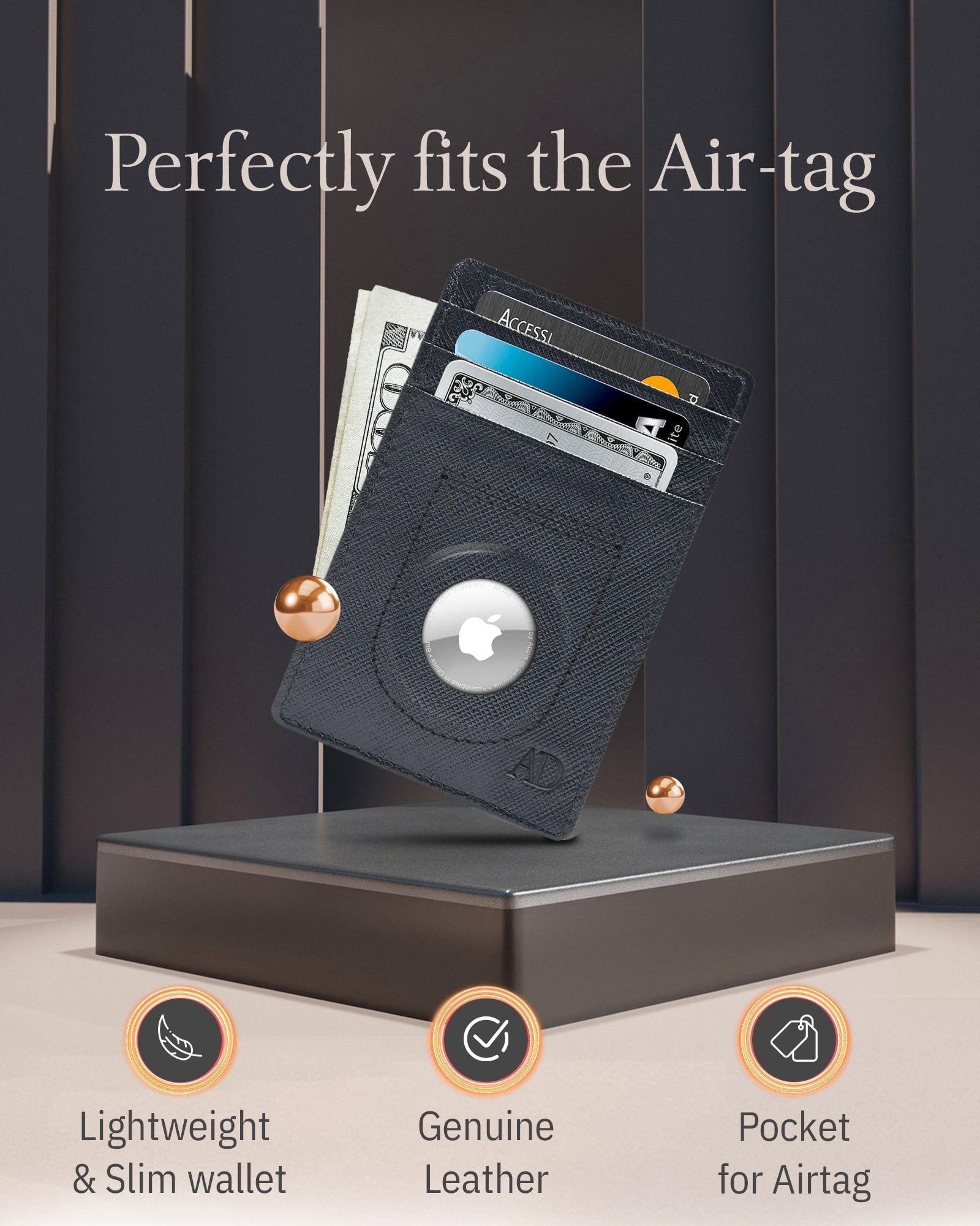 Slim Card Holder With Air Tag Holder - P's One-Stop Shop 