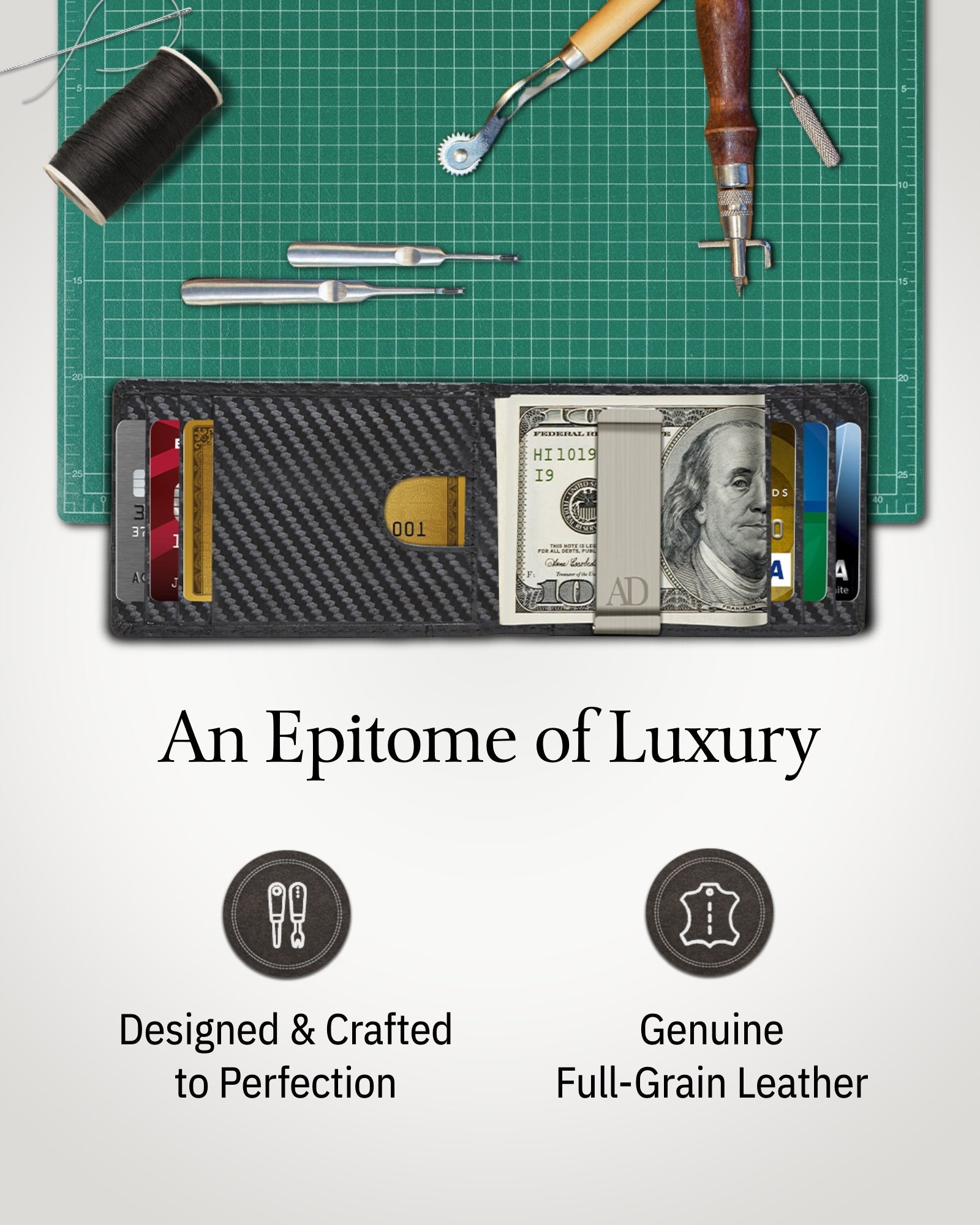 Slim Money Clip Bifold Wallet - P's One-Stop Shop 