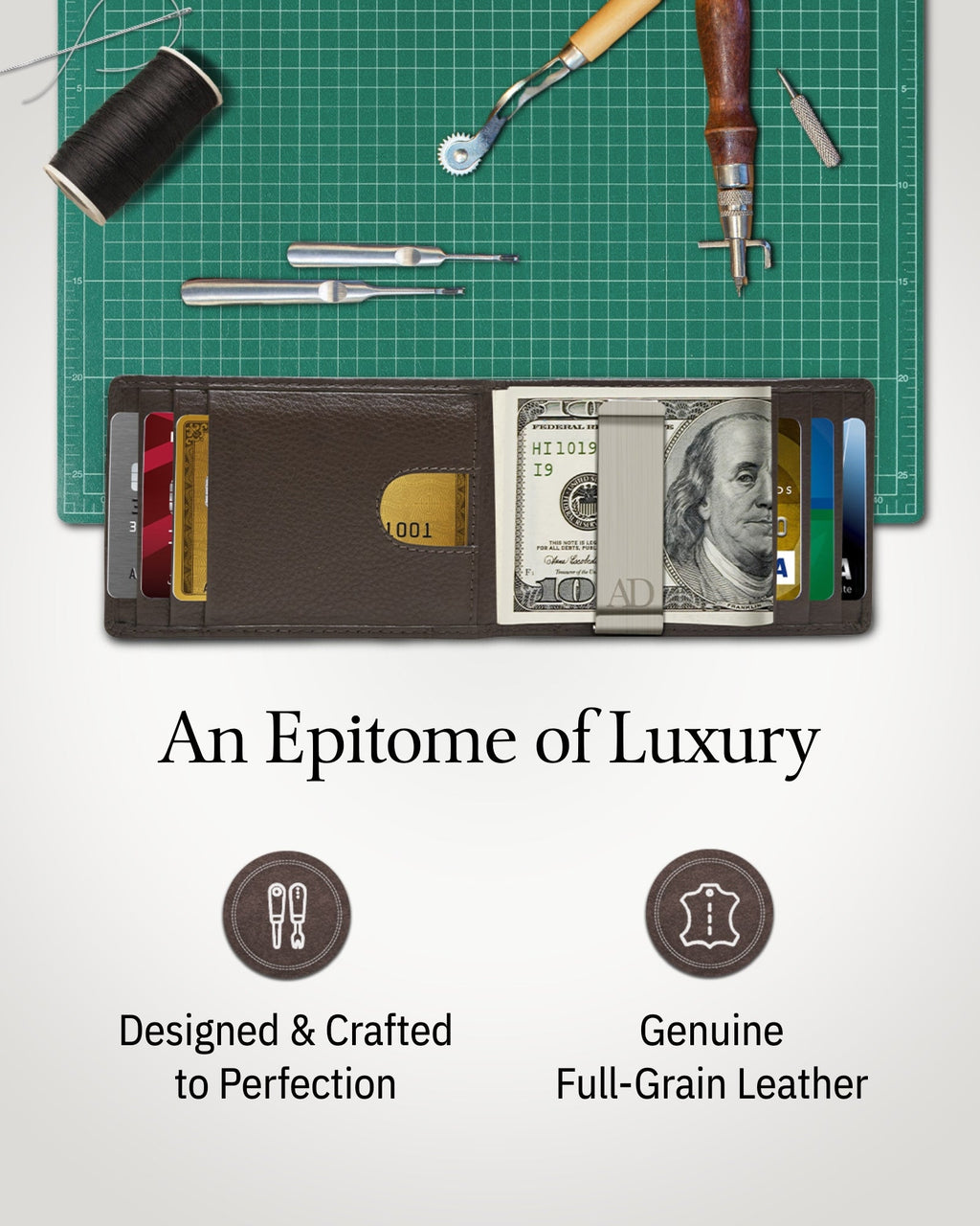 Slim Money Clip Bifold Wallet - P's One-Stop Shop 