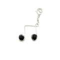 Sterling Silver Eighth Note Earrings with Black Crystals - P's One-Stop Shop 
