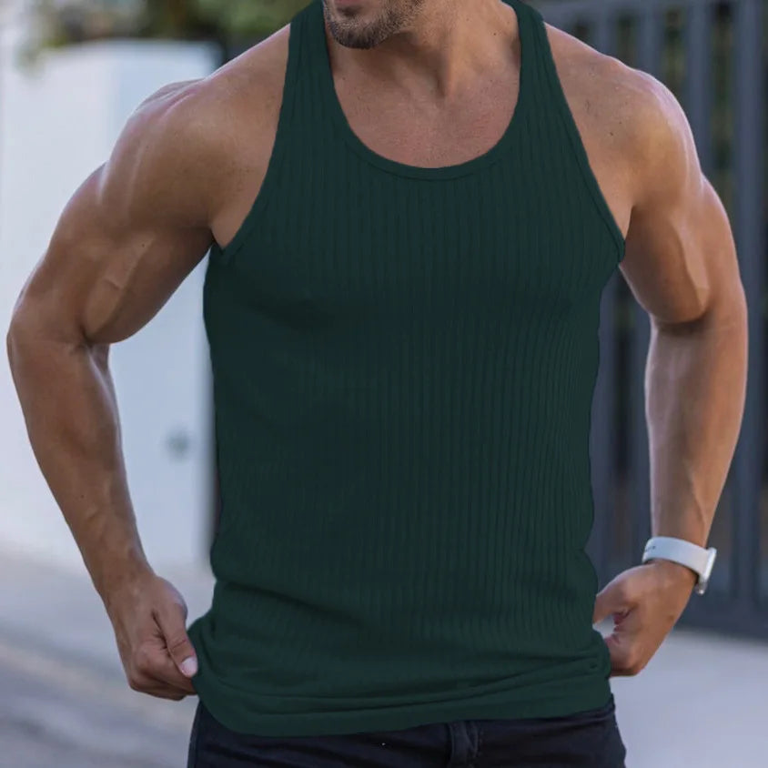 StriveFit Men's Stripe Gym Tank - Summer 2026 - P's One-Stop Shop 