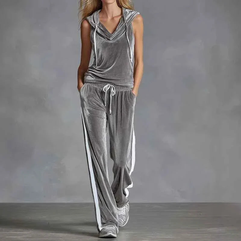 Summer Casual Women's Velvet Tracksuit Set - P's One-Stop Shop 