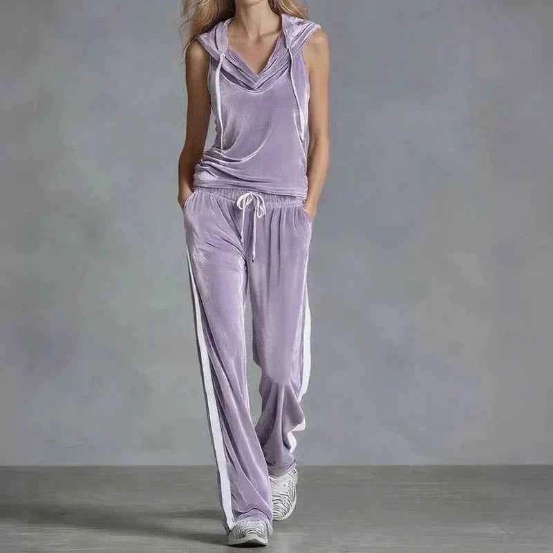 Summer Casual Women's Velvet Tracksuit Set - P's One-Stop Shop 