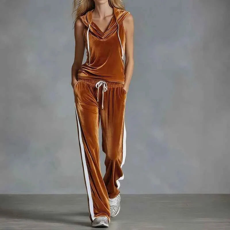 Summer Casual Women's Velvet Tracksuit Set - P's One-Stop Shop 