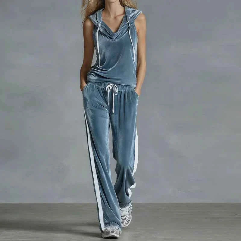 Summer Casual Women's Velvet Tracksuit Set - P's One-Stop Shop 