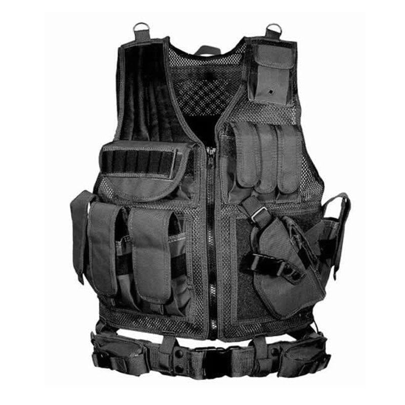 Tactical Vest Military Combat Army Armor Vests Molle Airsoft Plate Carrier Swat Vest Outdoor Hunting Fishing CS Training Vest - P's One-Stop Shop 