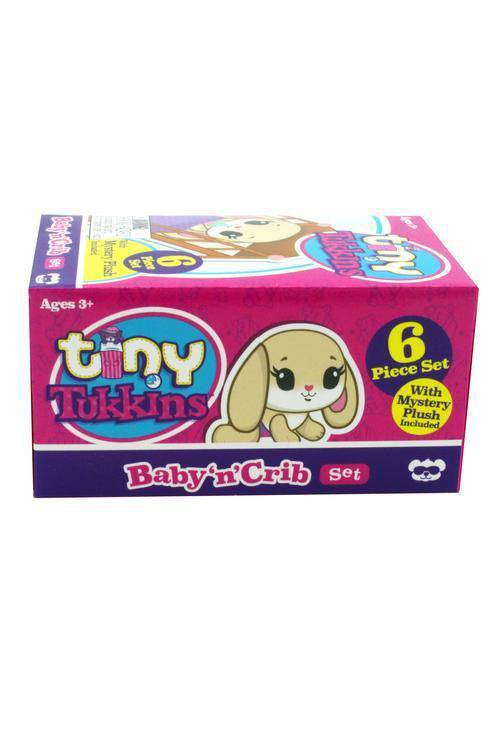Tiny Tukkins Blind Pack - 6 piece set with Crib, Accessories and a mystery Plush - P's One-Stop Shop 