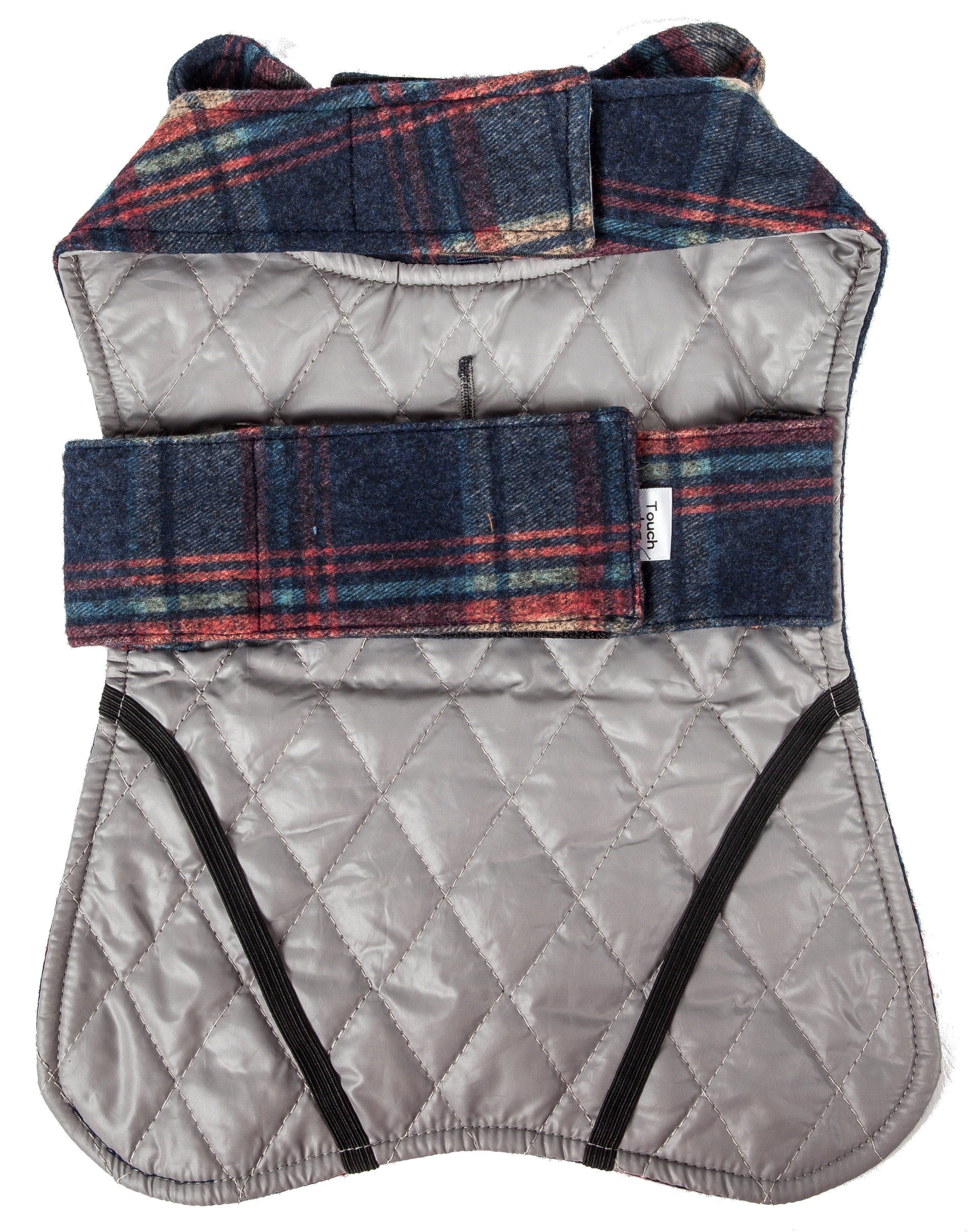 Touchdog ® 2-In-1 Tartan Plaid Dog Jacket and Matching Reversible Dog Mat - P's One-Stop Shop 
