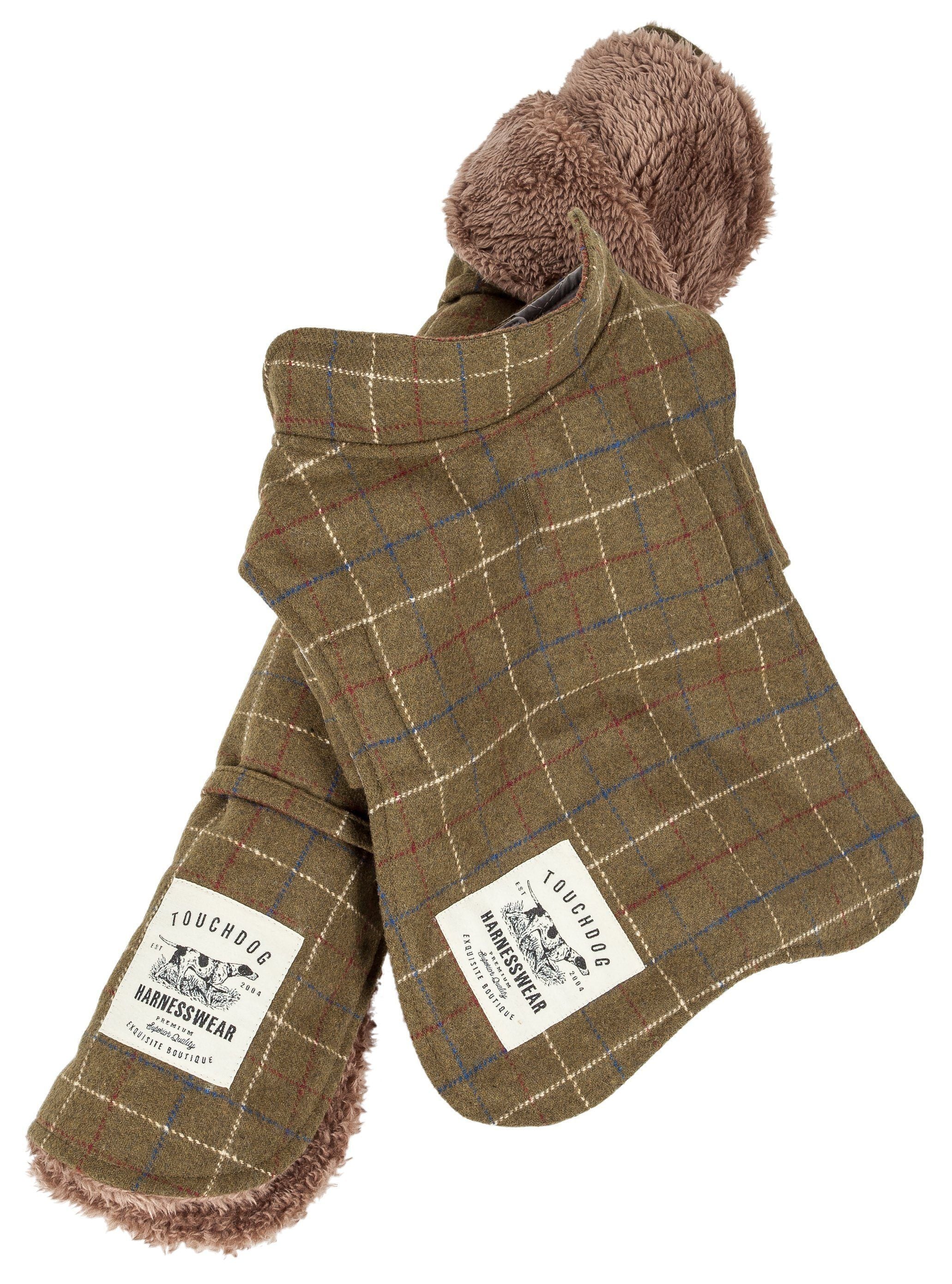 Touchdog ® 2-In-1 Windowpane Plaid Dog Jacket and Matching Reversible Dog Mat - P's One-Stop Shop 