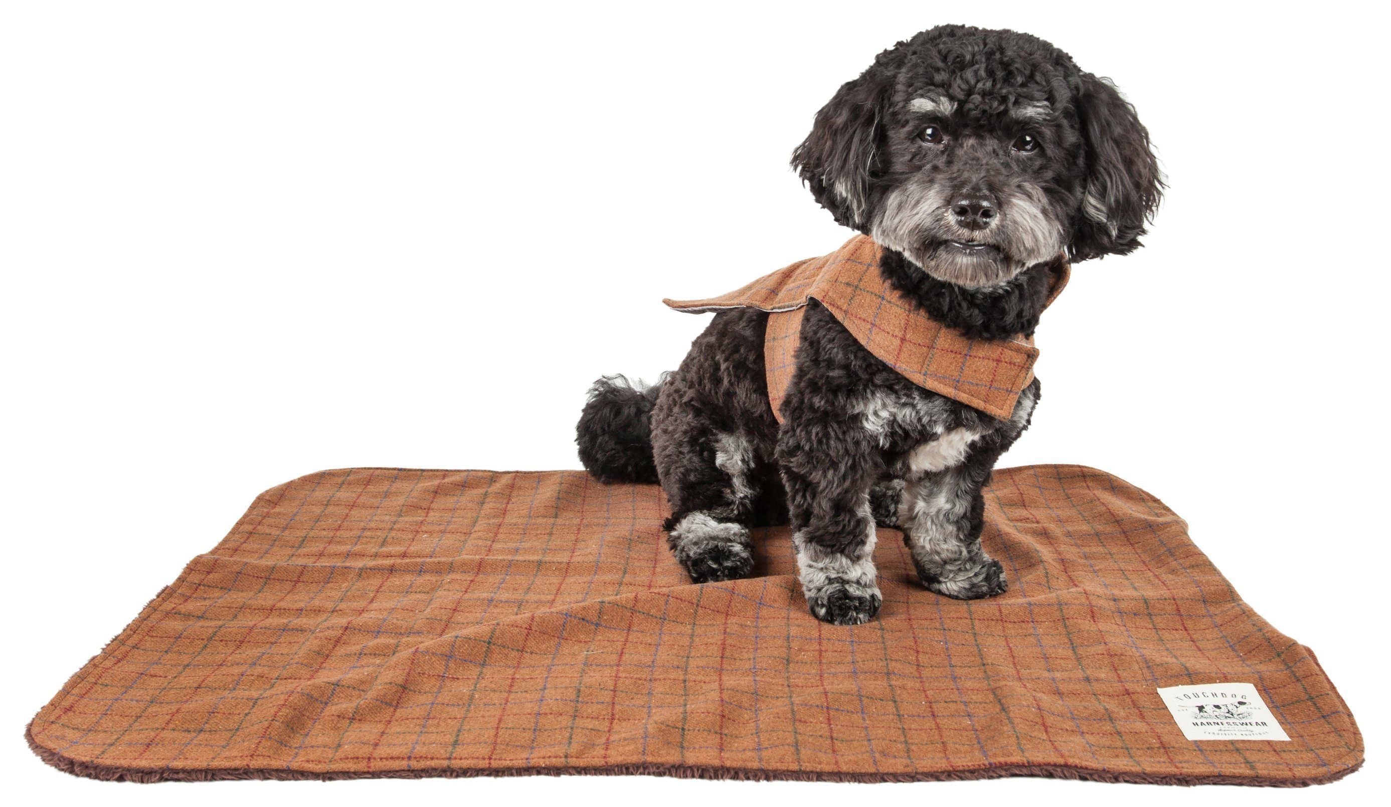 Touchdog ® 2-In-1 Windowpane Plaid Dog Jacket and Matching Reversible Dog Mat - P's One-Stop Shop 