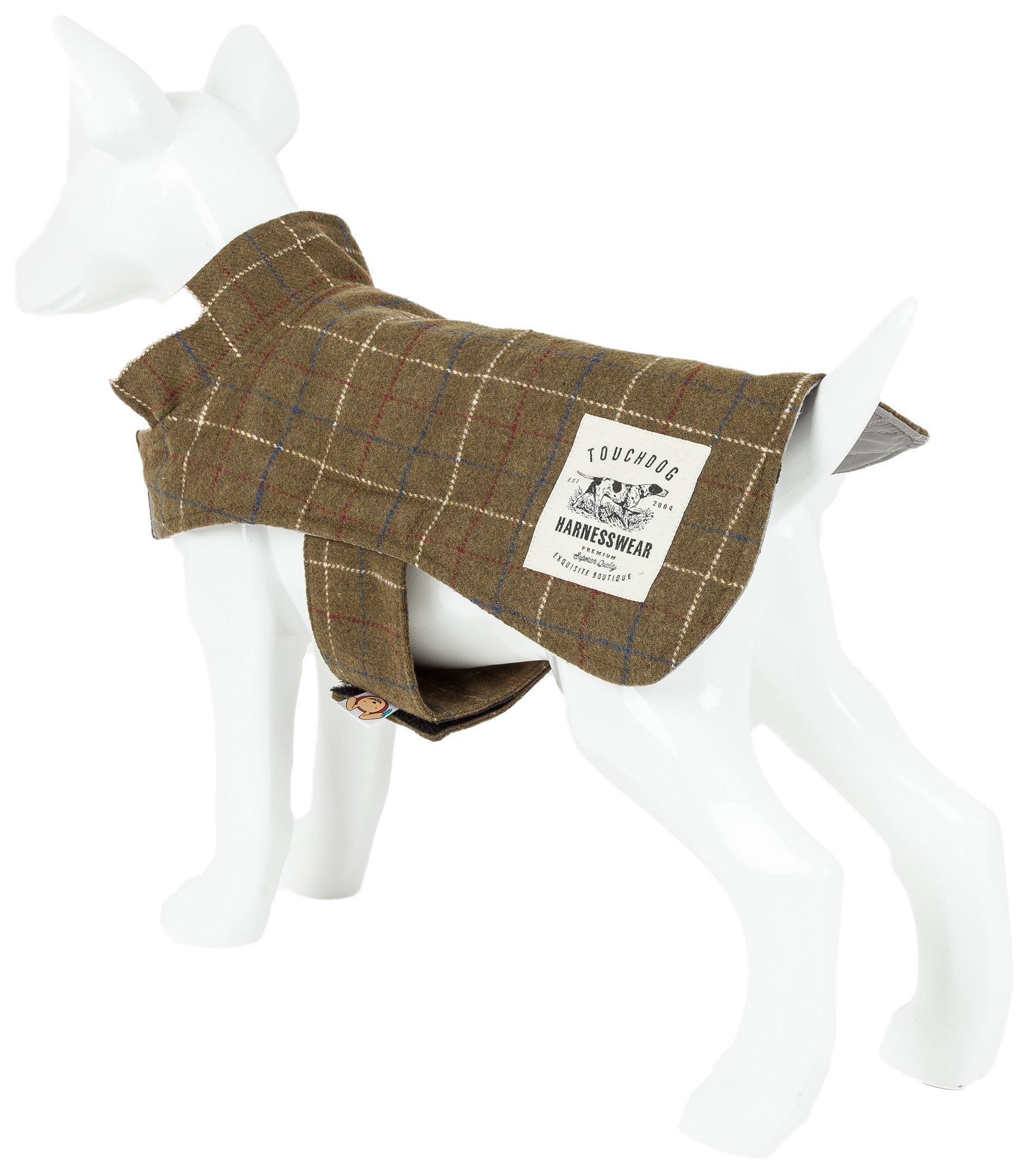 Touchdog ® 2-In-1 Windowpane Plaid Dog Jacket and Matching Reversible Dog Mat - P's One-Stop Shop 
