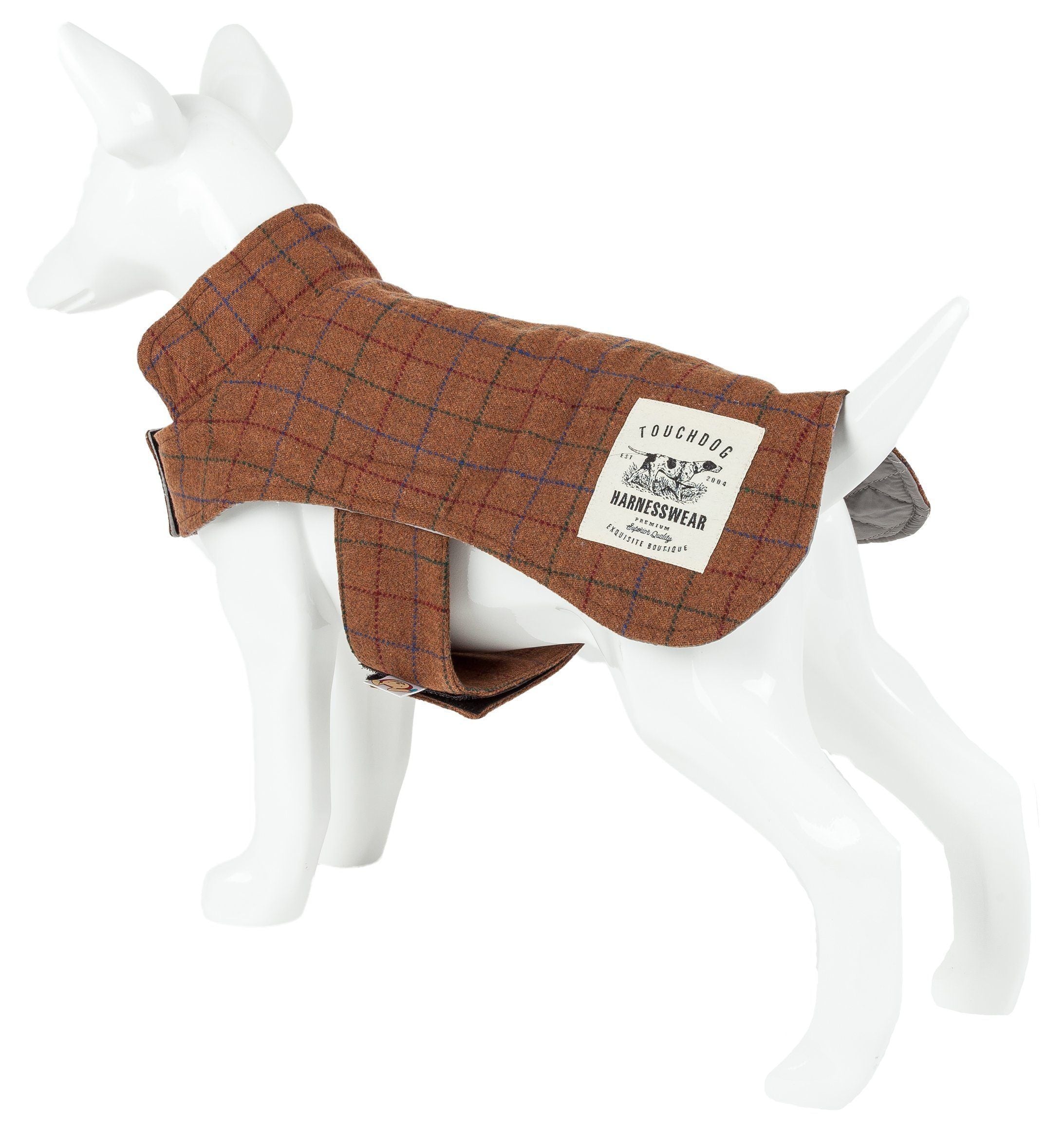 Touchdog ® 2-In-1 Windowpane Plaid Dog Jacket and Matching Reversible Dog Mat - P's One-Stop Shop 