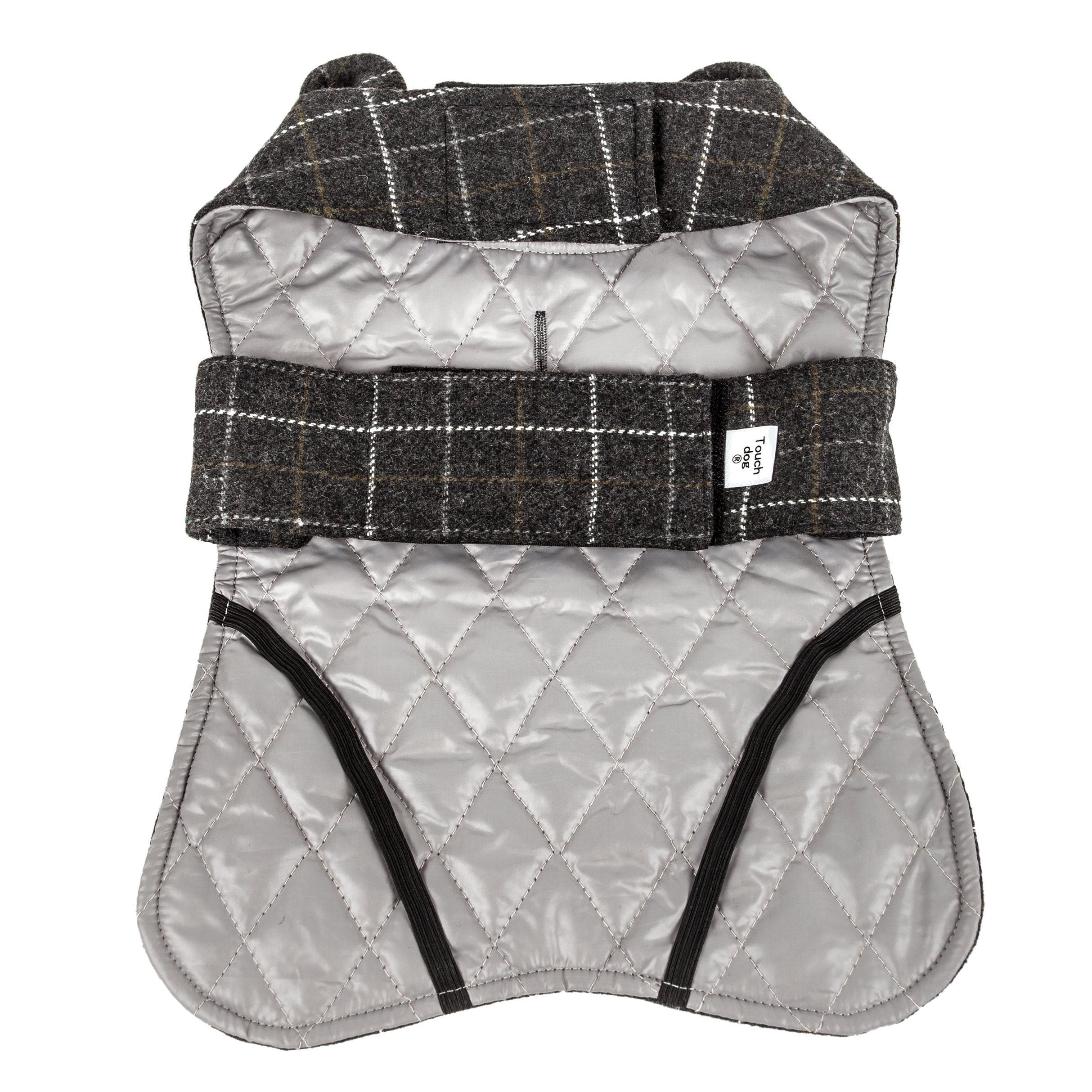 Touchdog ® 2-In-1 Windowpane Plaid Dog Jacket and Matching Reversible Dog Mat - P's One-Stop Shop 