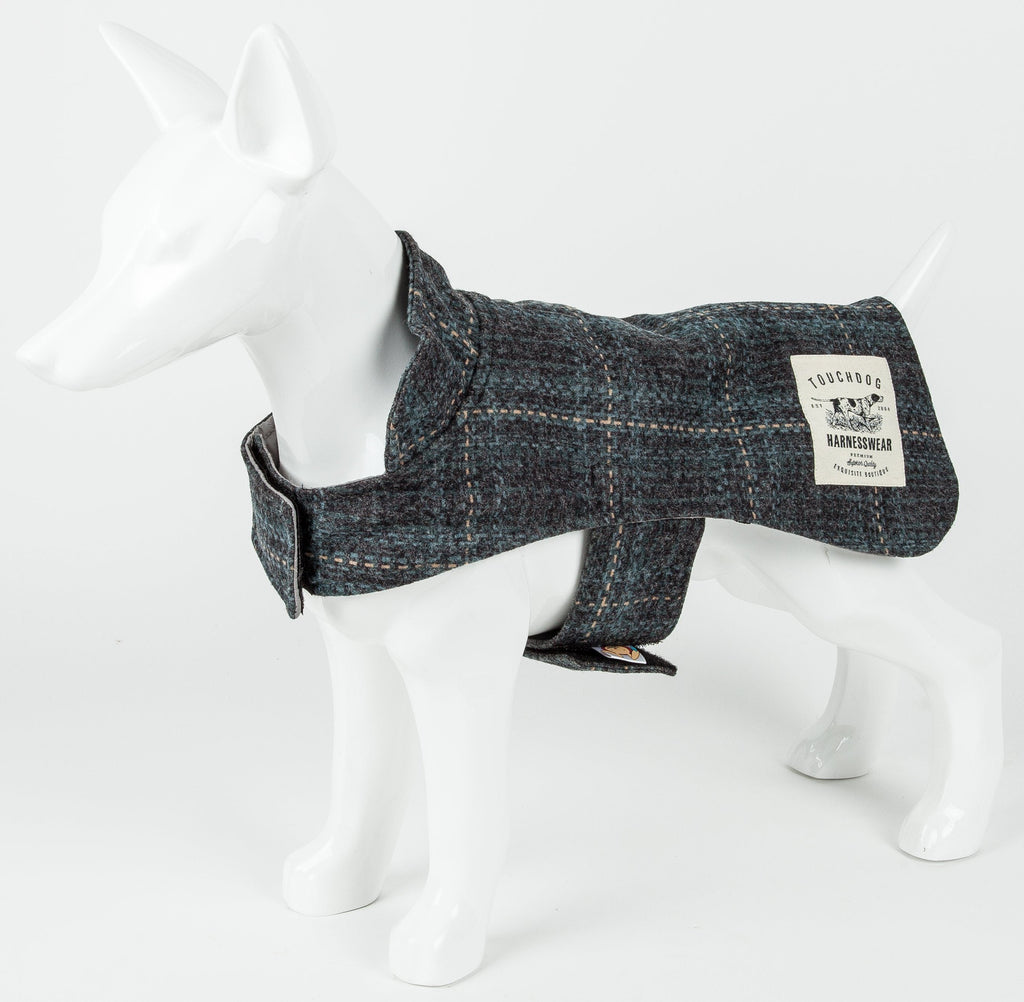 Touchdog ® 2-In-1 Windowpane Plaid Matching Dog Jacket and Reversible Dog Mat - P's One-Stop Shop 