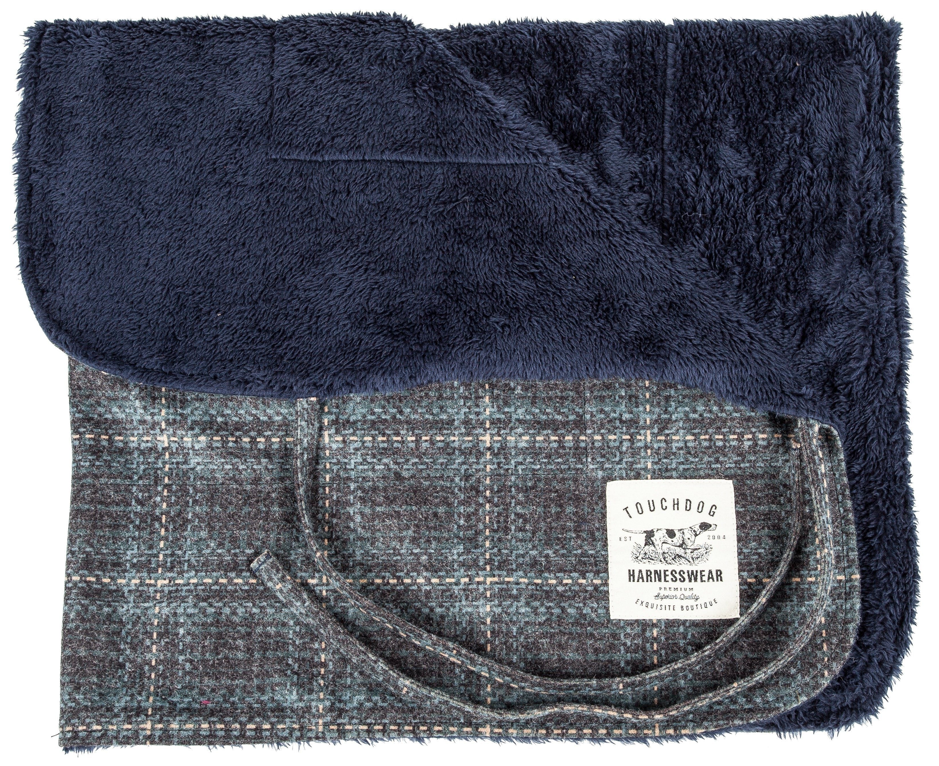 Touchdog ® 2-In-1 Windowpane Plaid Matching Dog Jacket and Reversible Dog Mat - P's One-Stop Shop 