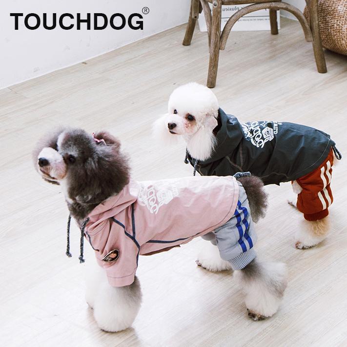 Touchdog 'Cloudburst' Reversible Fashion Waterproof Dog Raincoat - P's One-Stop Shop 