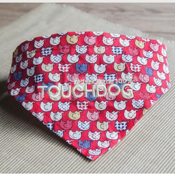 Touchdog Elephant Patterned Hook-and-Loop Fashion Dog Bandana - P's One-Stop Shop 