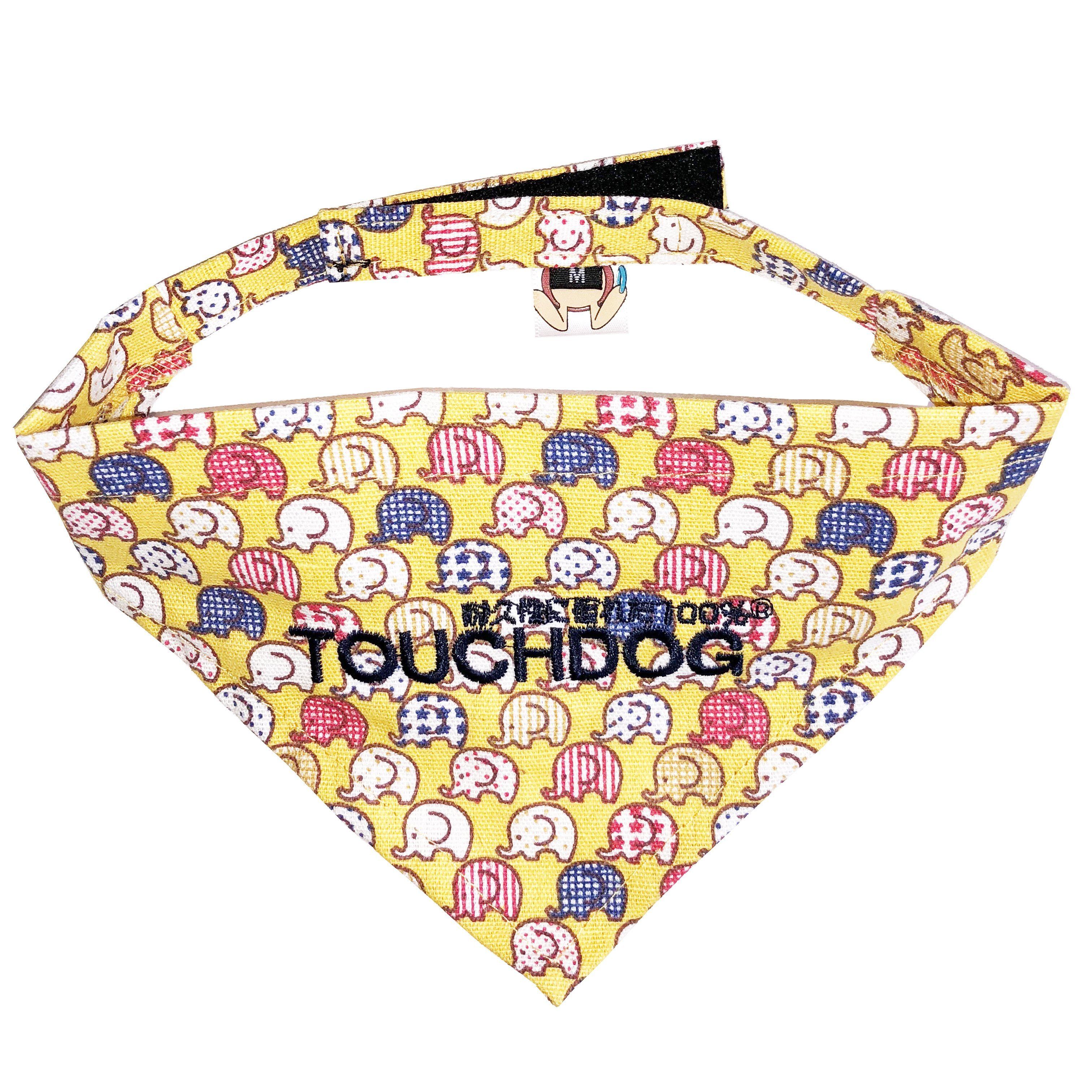 Touchdog Elephant Patterned Hook-and-Loop Fashion Dog Bandana - P's One-Stop Shop 