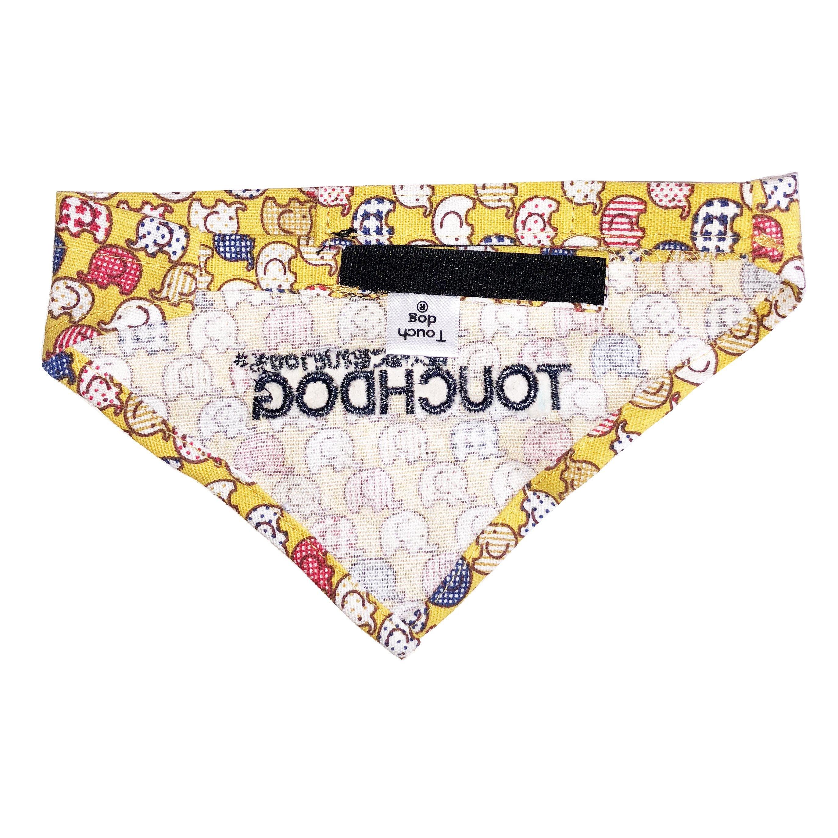 Touchdog Elephant Patterned Hook-and-Loop Fashion Dog Bandana - P's One-Stop Shop 