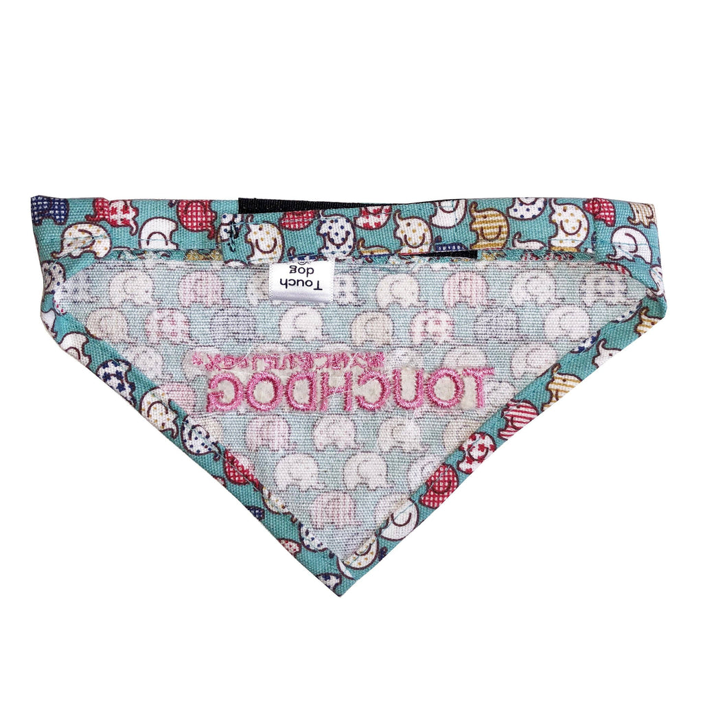 Touchdog Elephant Patterned Hook-and-Loop Fashion Dog Bandana - P's One-Stop Shop 