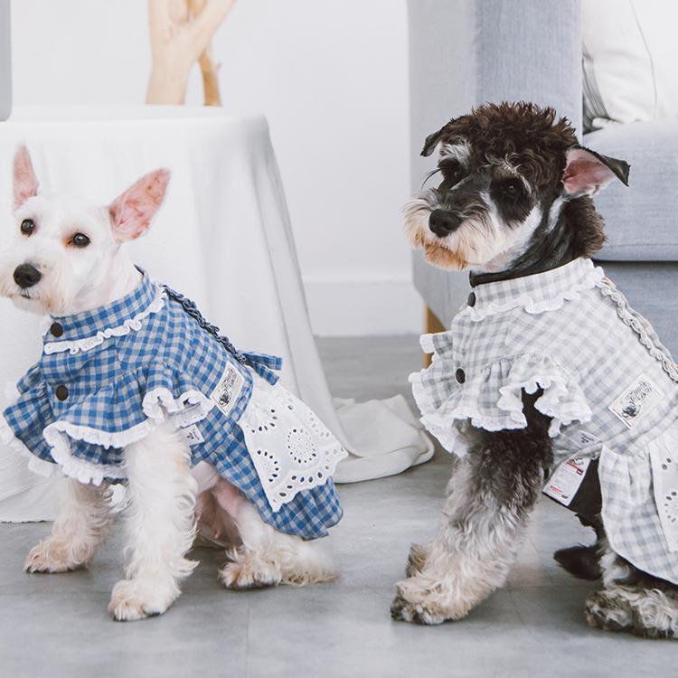 Touchdog 'I love Poochi' Classical Plaid Fashion Designer Dog Dress - P's One-Stop Shop 