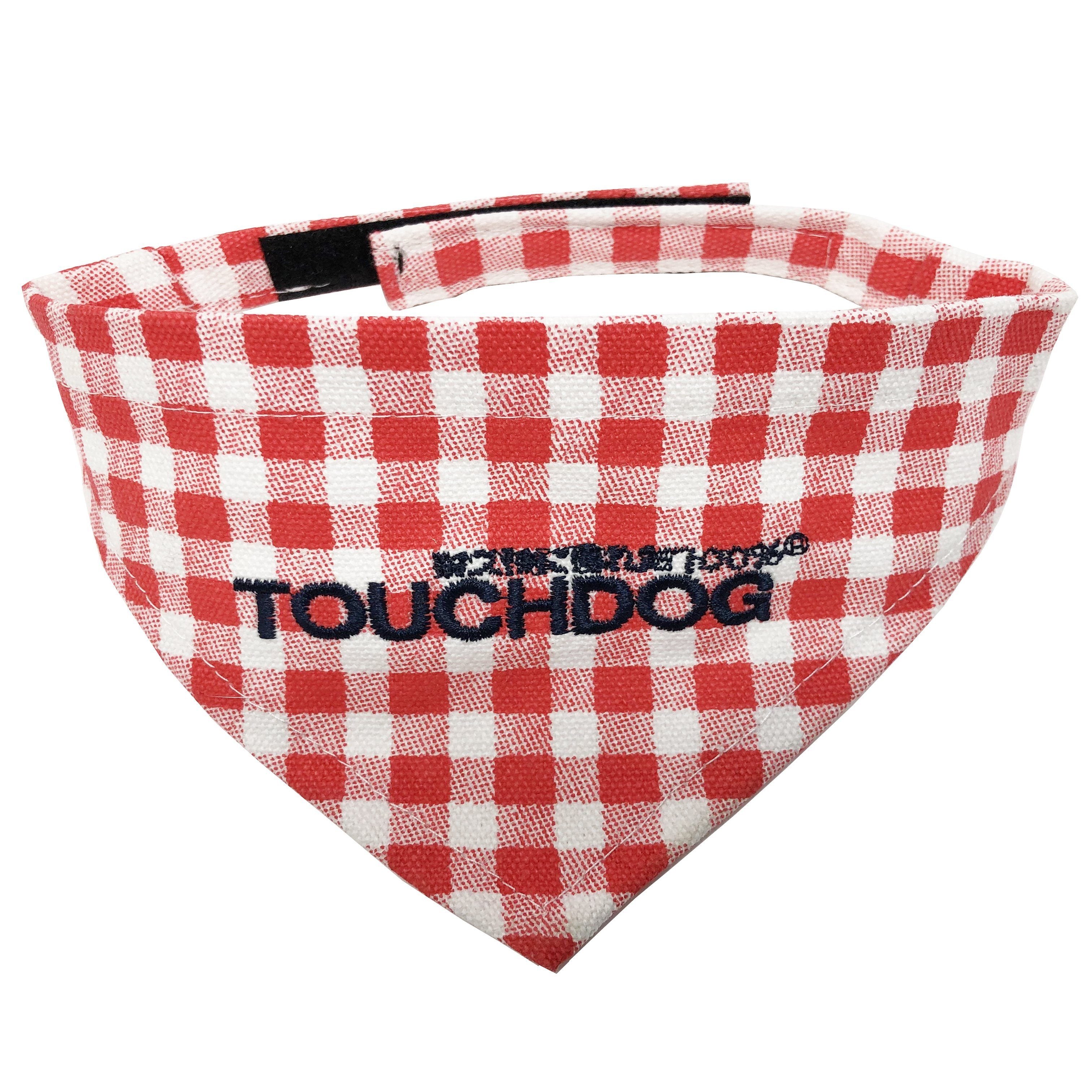 Touchdog Plaid Patterned Hook-and-Loop Fashion Dog Bandana - P's One-Stop Shop 