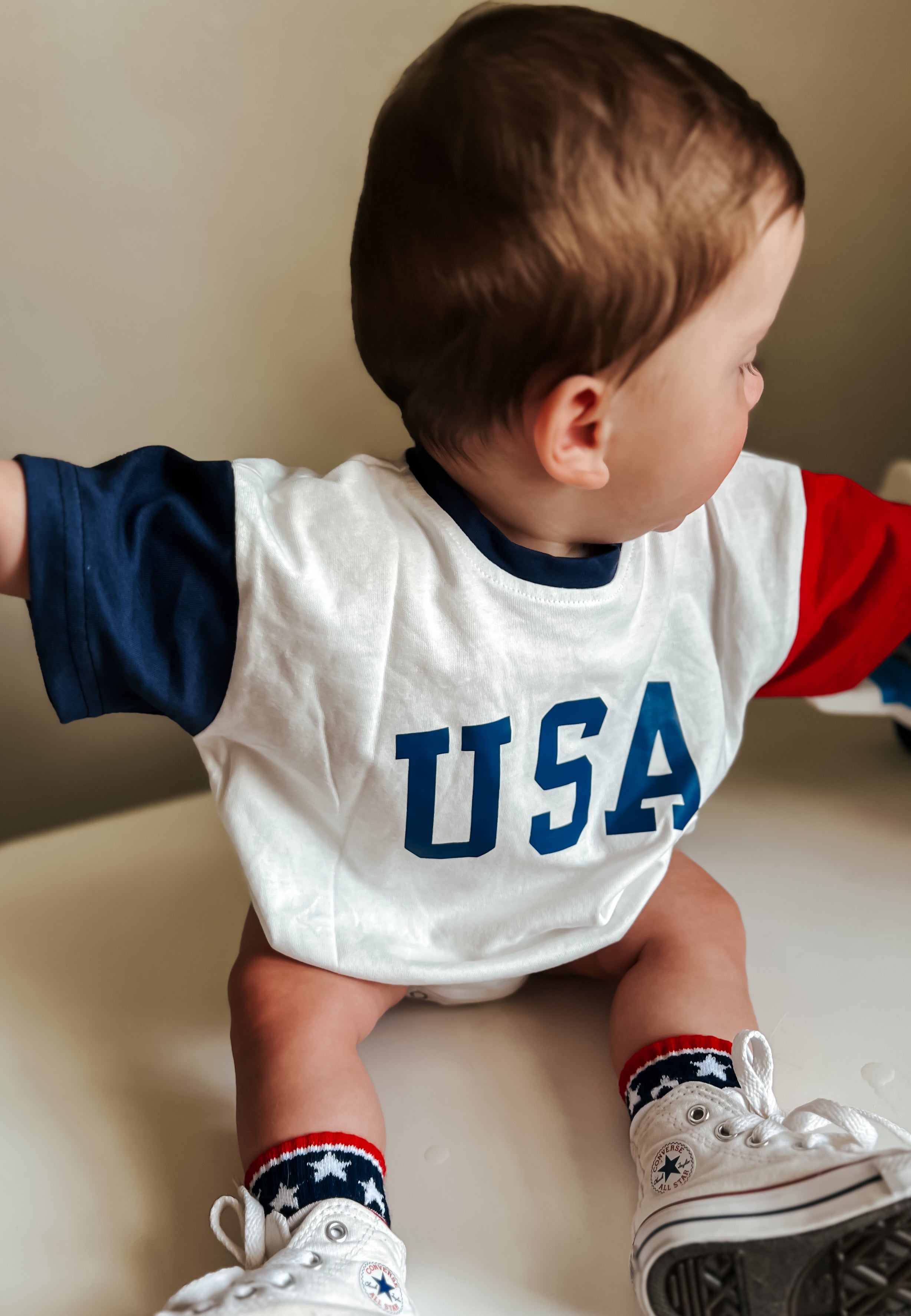 USA Colorblock T-Shirt Romper - P's One-Stop Shop 