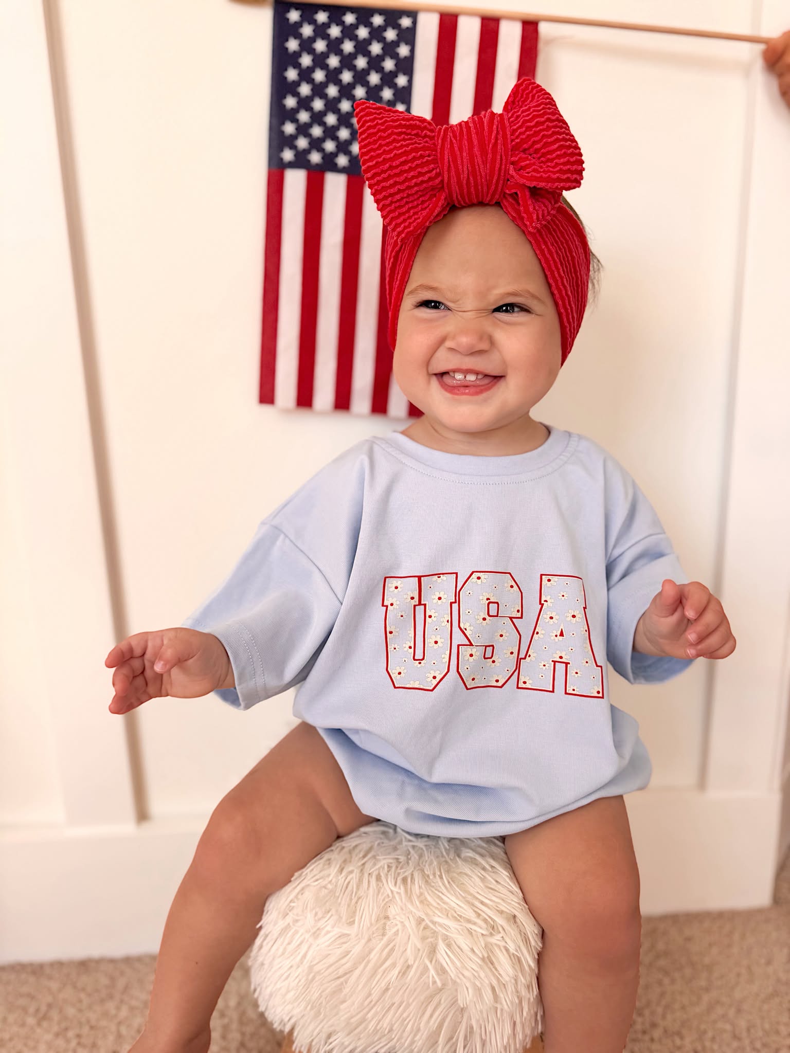 USA Daisy Oversized T-Shirt Romper - P's One-Stop Shop 